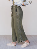 So Comfy Wide Leg Pant Cropped Length - Faded Olive