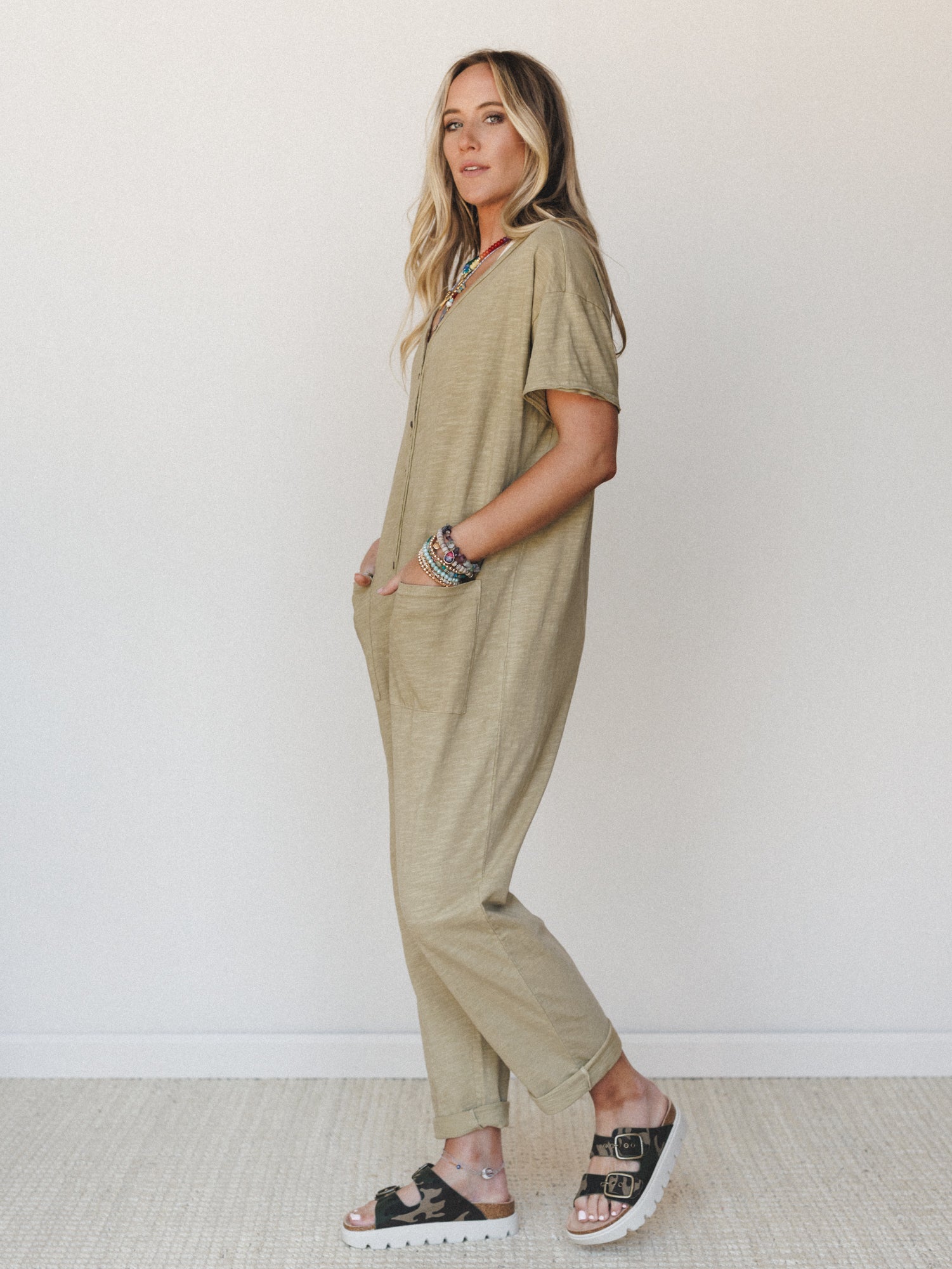 Posy Jumpsuit - Faded Olive