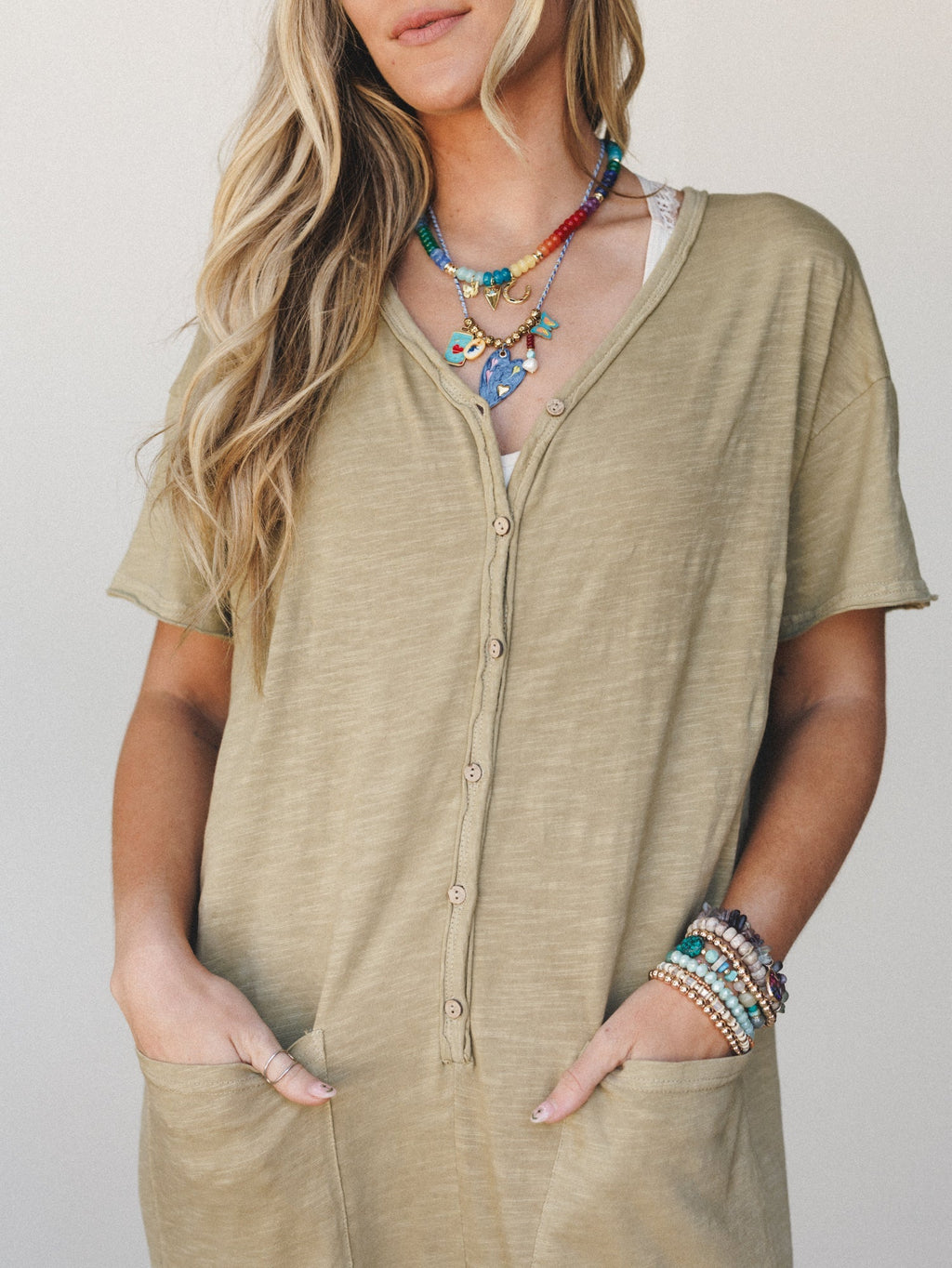 Posy Jumpsuit - Faded Olive