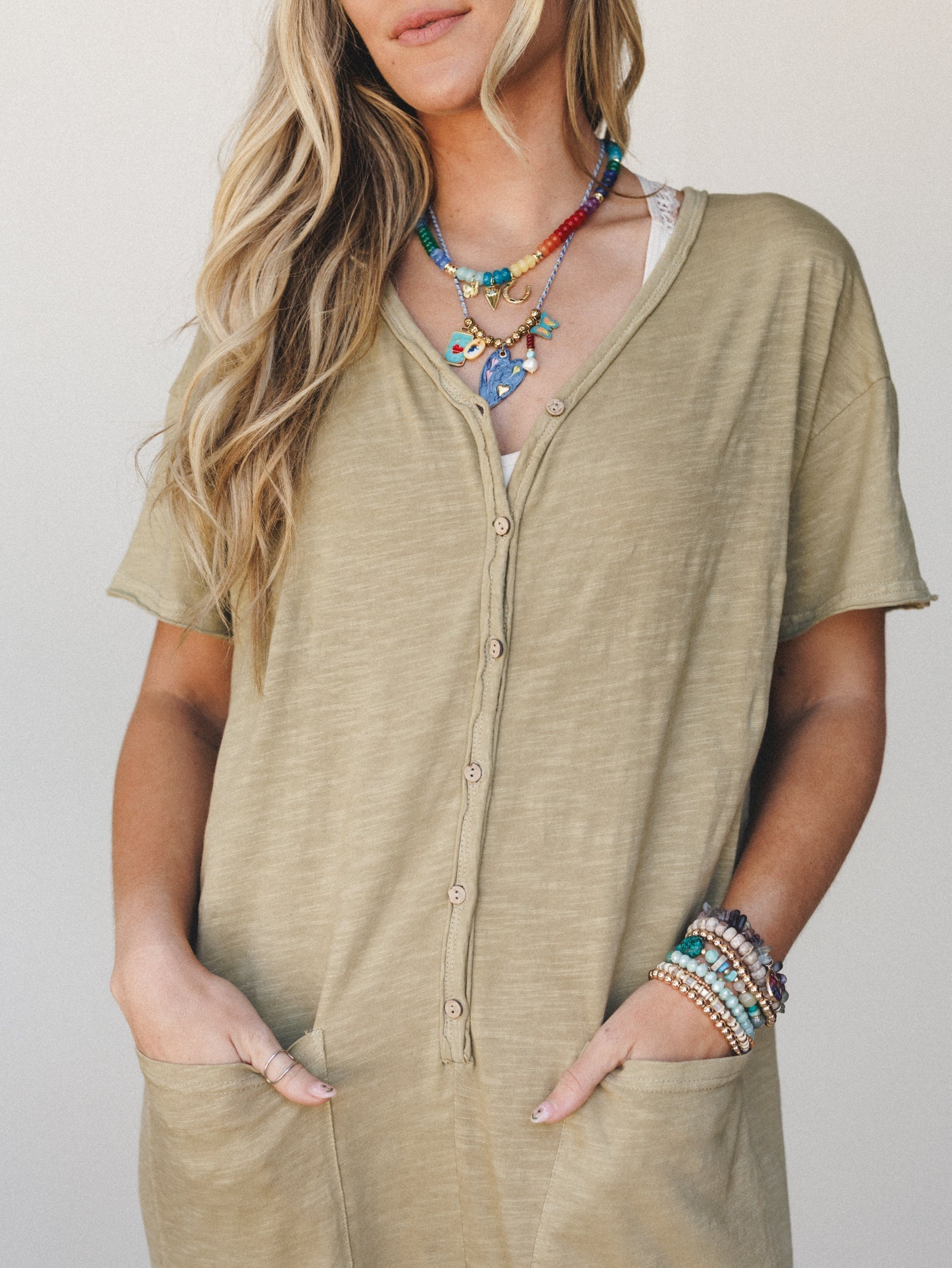 Posy Jumpsuit - Faded Olive