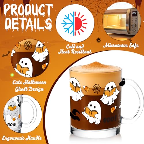 12 Pcs Halloween Ghost Glass Mugs 12 oz K625