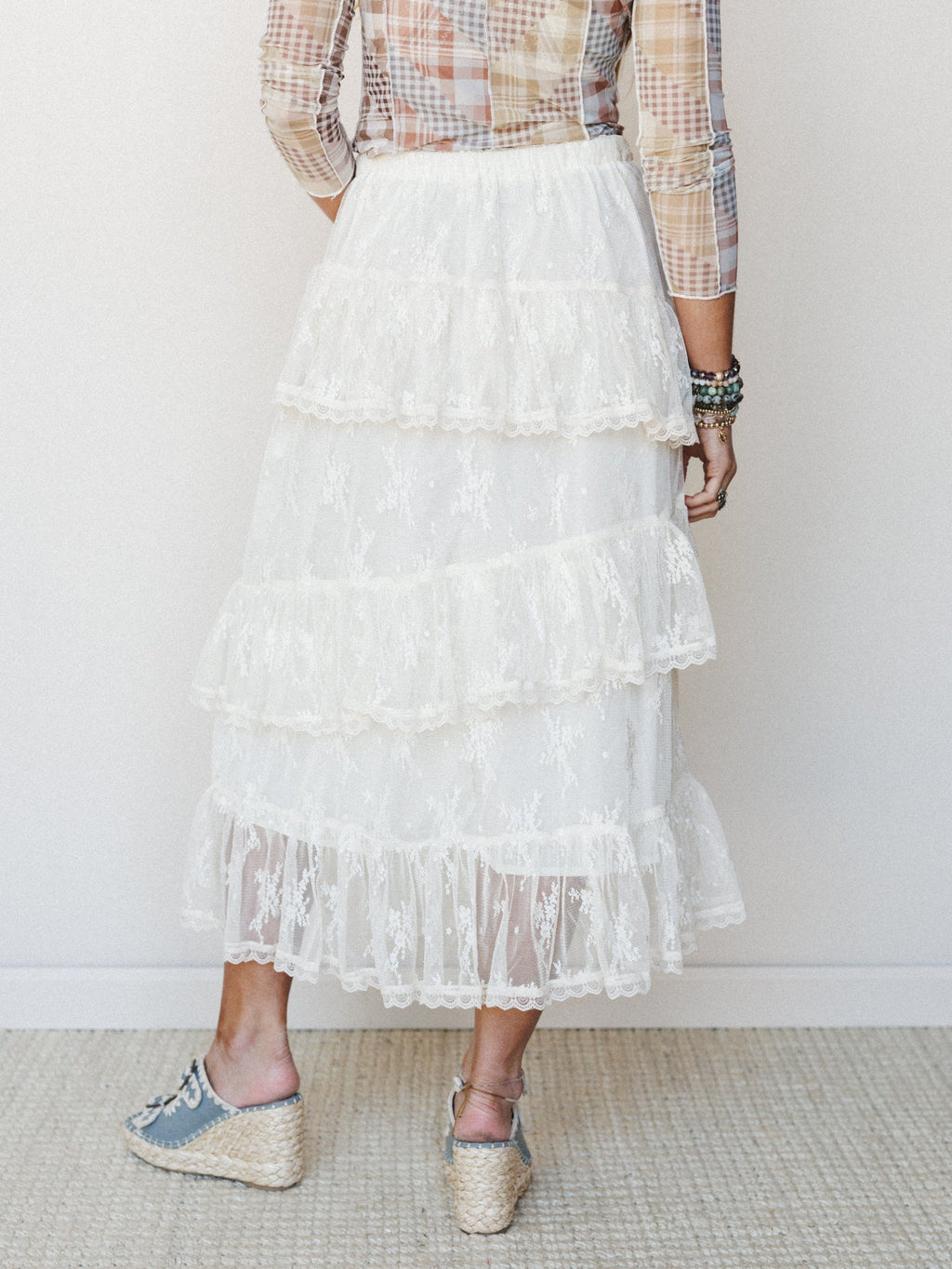 Elowen Ruffle Maxi Skirt - Ecru