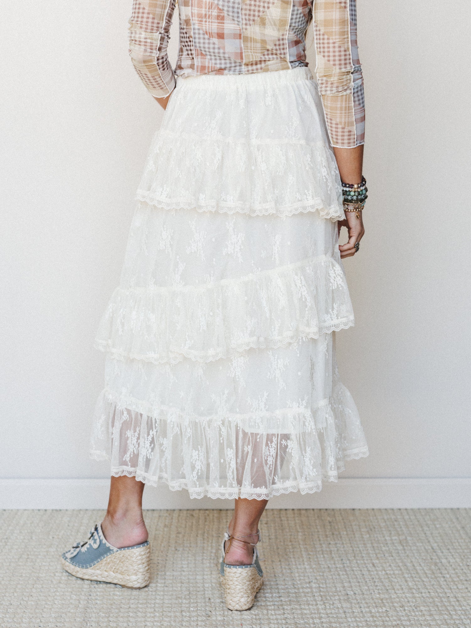 Elowen Ruffle Maxi Skirt - Ecru