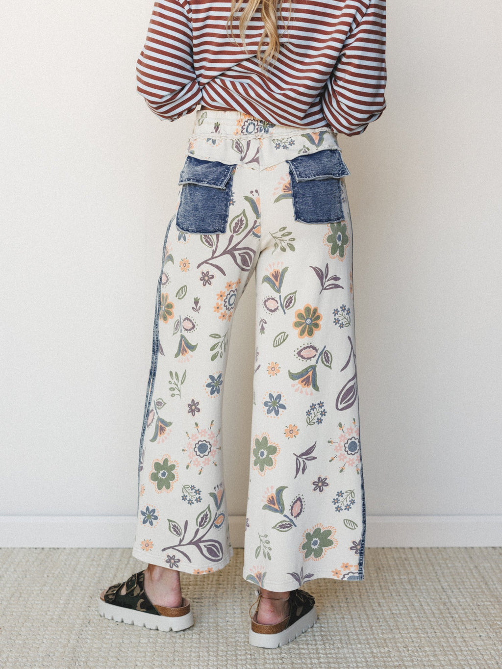 Fable Floral Pants - Ecru