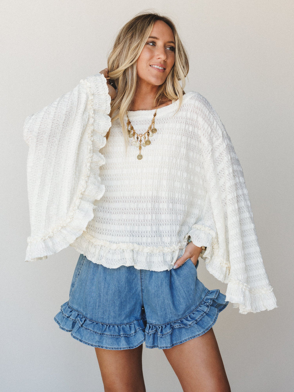 Honeylight Denim Shorts - Washed Denim
