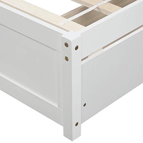 Twin Size Solid Wood Platform Bed with 2 Storage Drawers G506048