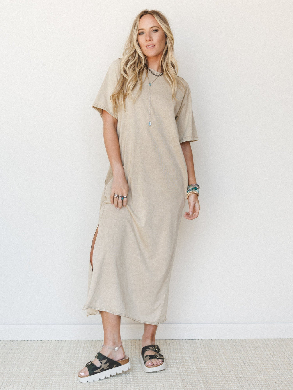 Skye Maxi Tee Dress - Toast