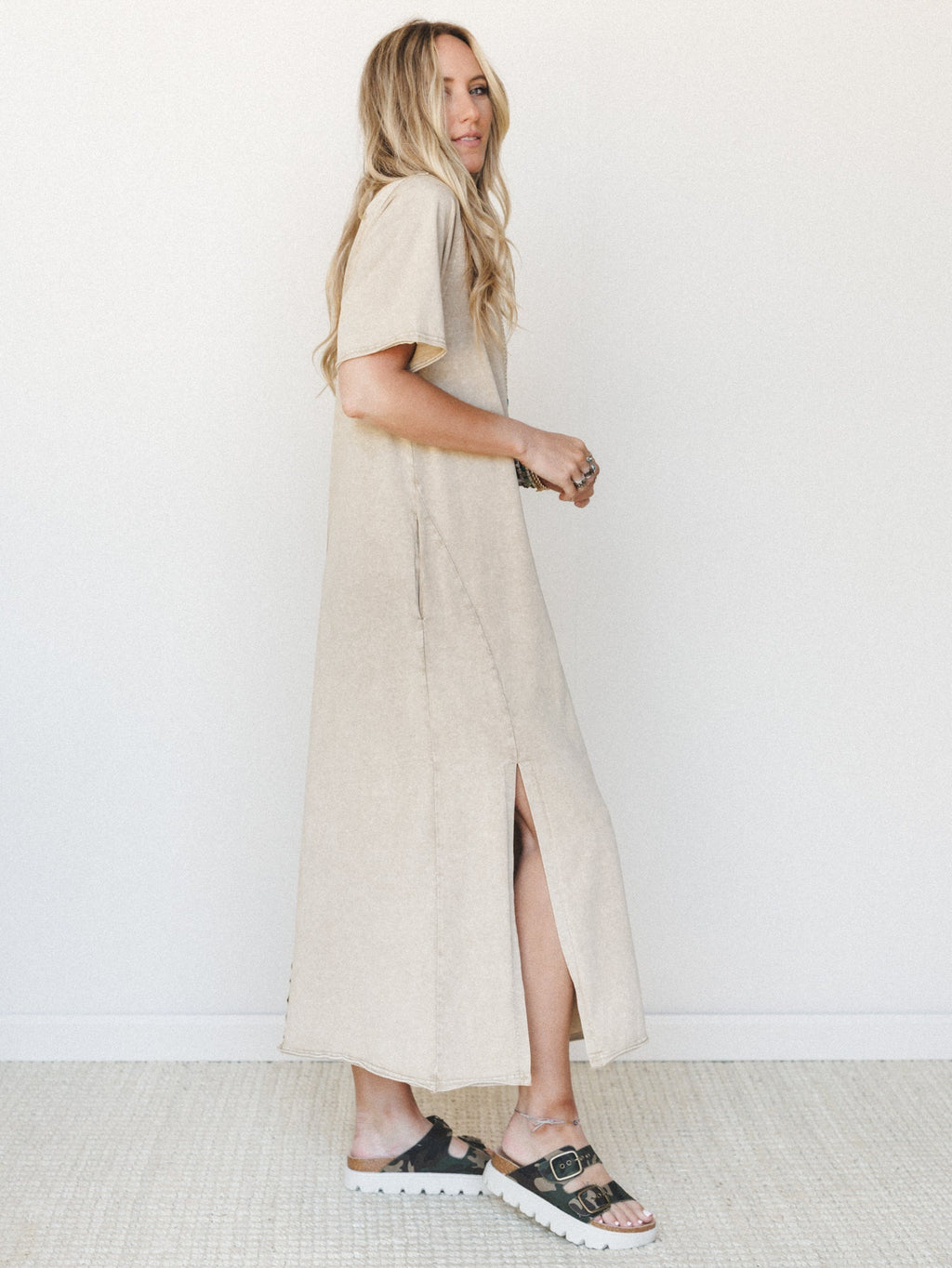 Skye Maxi Tee Dress - Toast