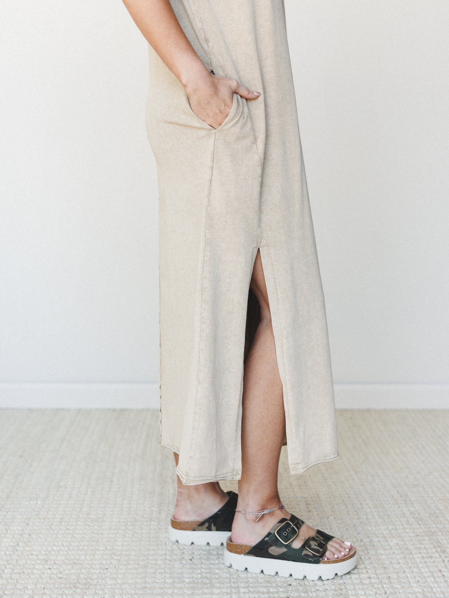 Skye Maxi Tee Dress - Toast