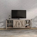 Farmhouse TV Stand Wooden Entertainment Center Console Table with 2 Drawers and 4 Compartment Television Stands with Adjustable Shelves M8600