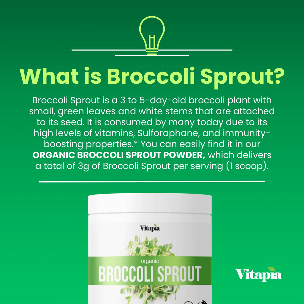Organic Broccoli Sprout Powder, Non GMO, Gluten Free, 33 Servings C74252