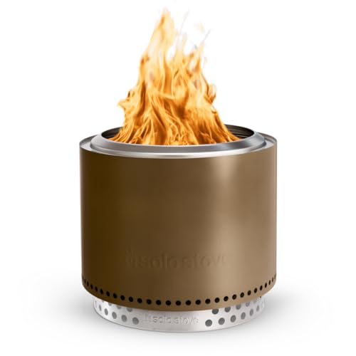 Bronze 19.5 Inch Stainless Steel Smokeless Fire Pit with Stand and Removable Ash Pan H644525
