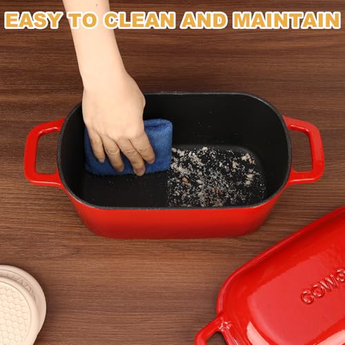 3.6QT Oval Enameled Cast Iron Dutch Oven with Lid X210