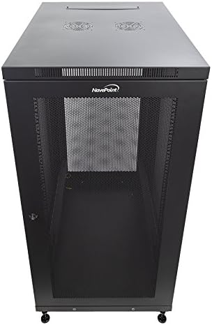 24U Rack Enclosure Server Cabinet, Mid Depth 33 Inch Deep, Black A13934