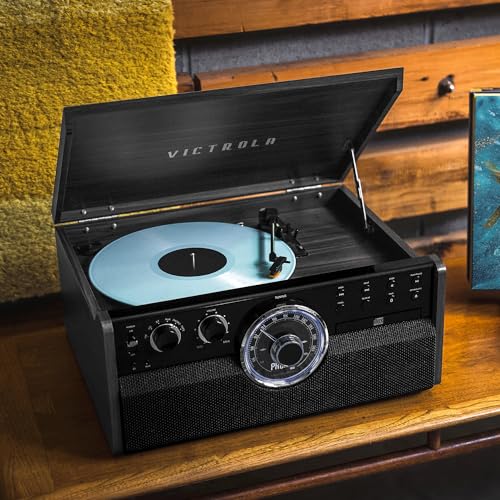 3-Speed Belt Driven Turntable with Built-in Speakers (Grey) P658