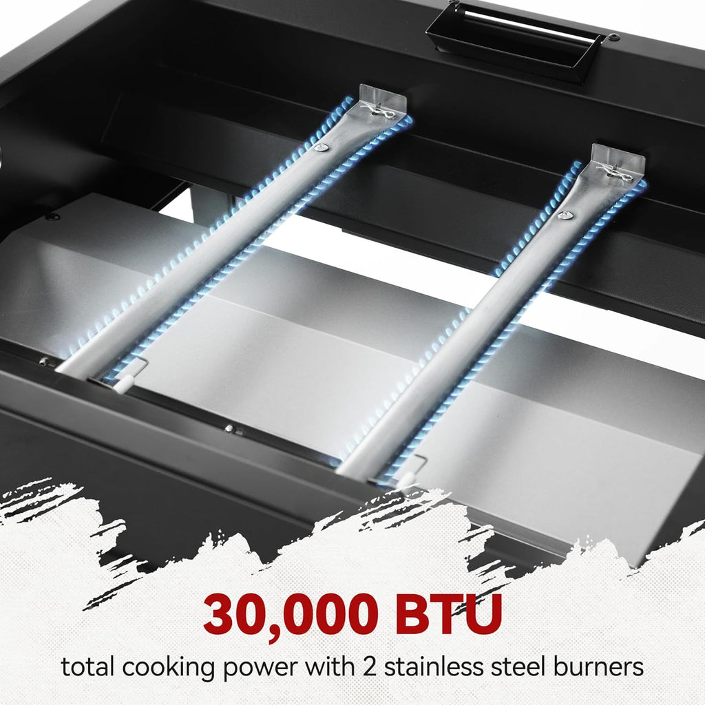 Black 2-Burner Propane Gas Griddle with 450 Sq. In. Cooking Area U3854