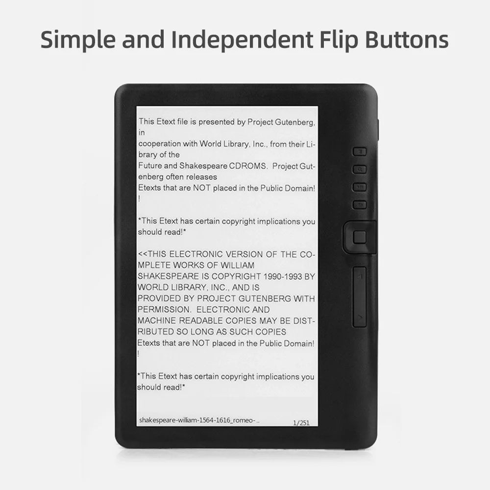7 inch Portable E-book Reader with 8GB Memory Y3676