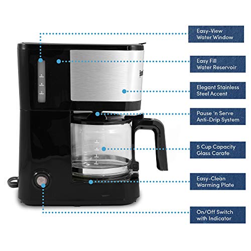 Automatic Brew & Drip Coffee Maker with Reusable Filter C548