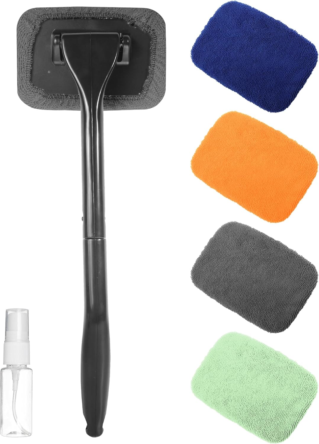 Car Window Cleaner Tool with Extendable Handle and Microfiber Cloth H67587