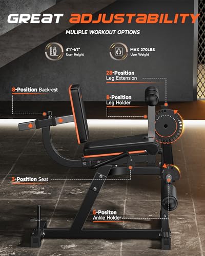 3-in-1 Adjustable Leg Extension and Curl Machine G813115