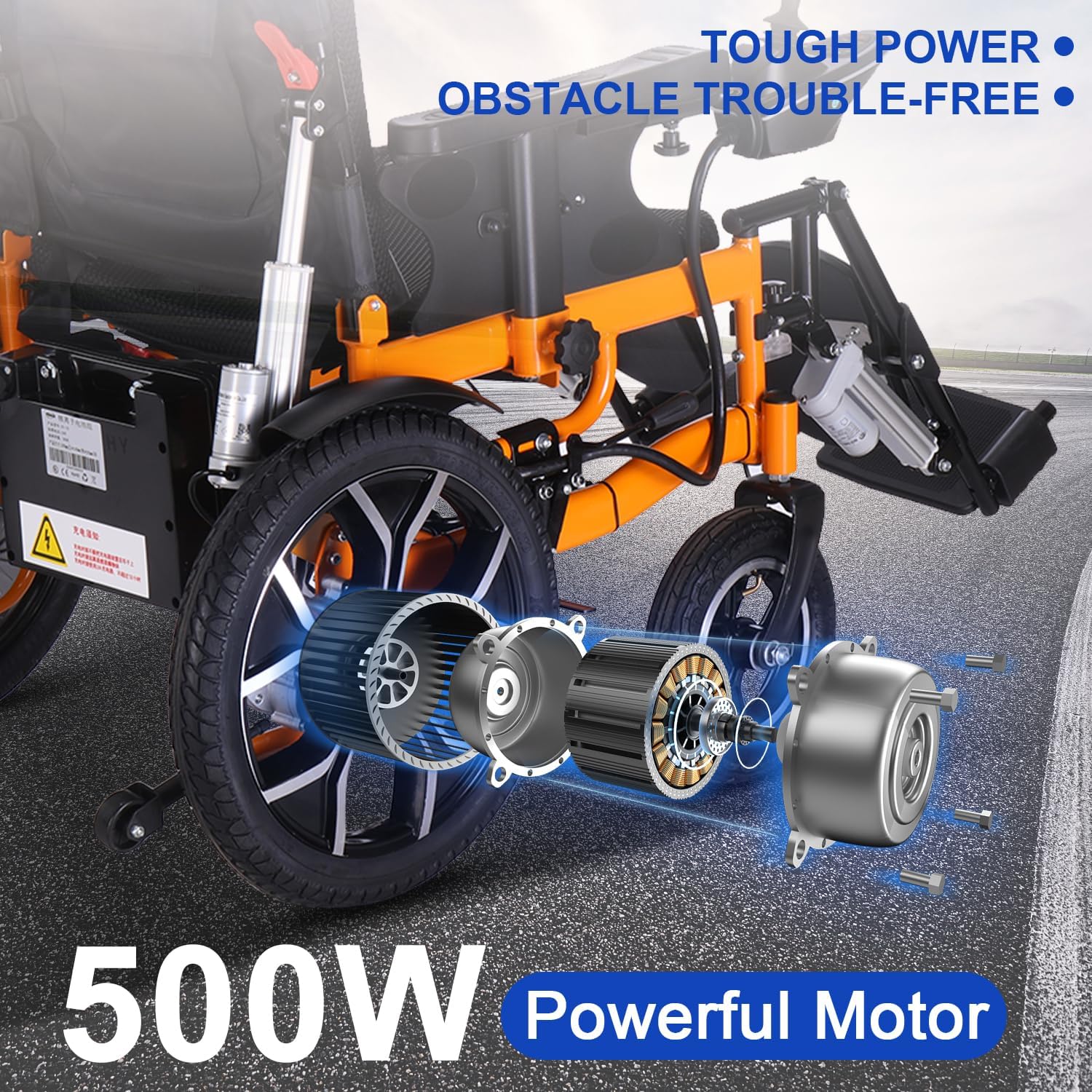 Lightweight Foldable Electric Wheelchair with Headrest S341