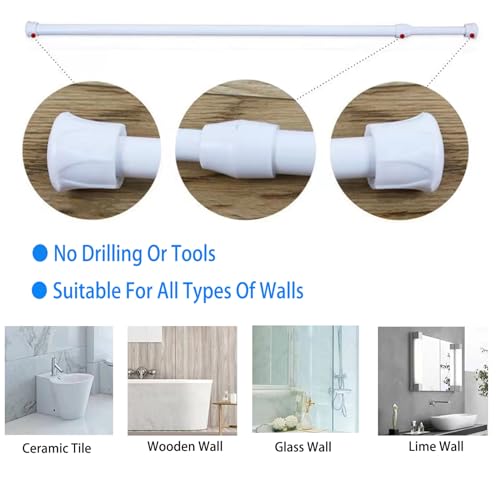 2 Pack Small Tension Curtain Rods 7 in to 11 Extendable Width Spring Cupboard Bars Adjustable D687