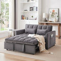 55.1" Blue Velvet Convertible Double Sleeper Sofa Bed M659733