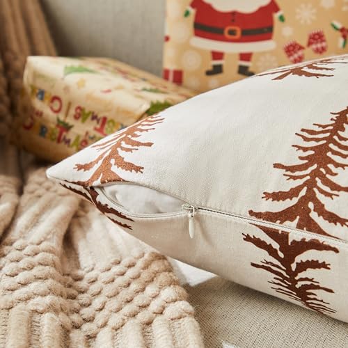 Cotton Christmas Pillow Covers Set of 2, 18x18 Inch Green O9898