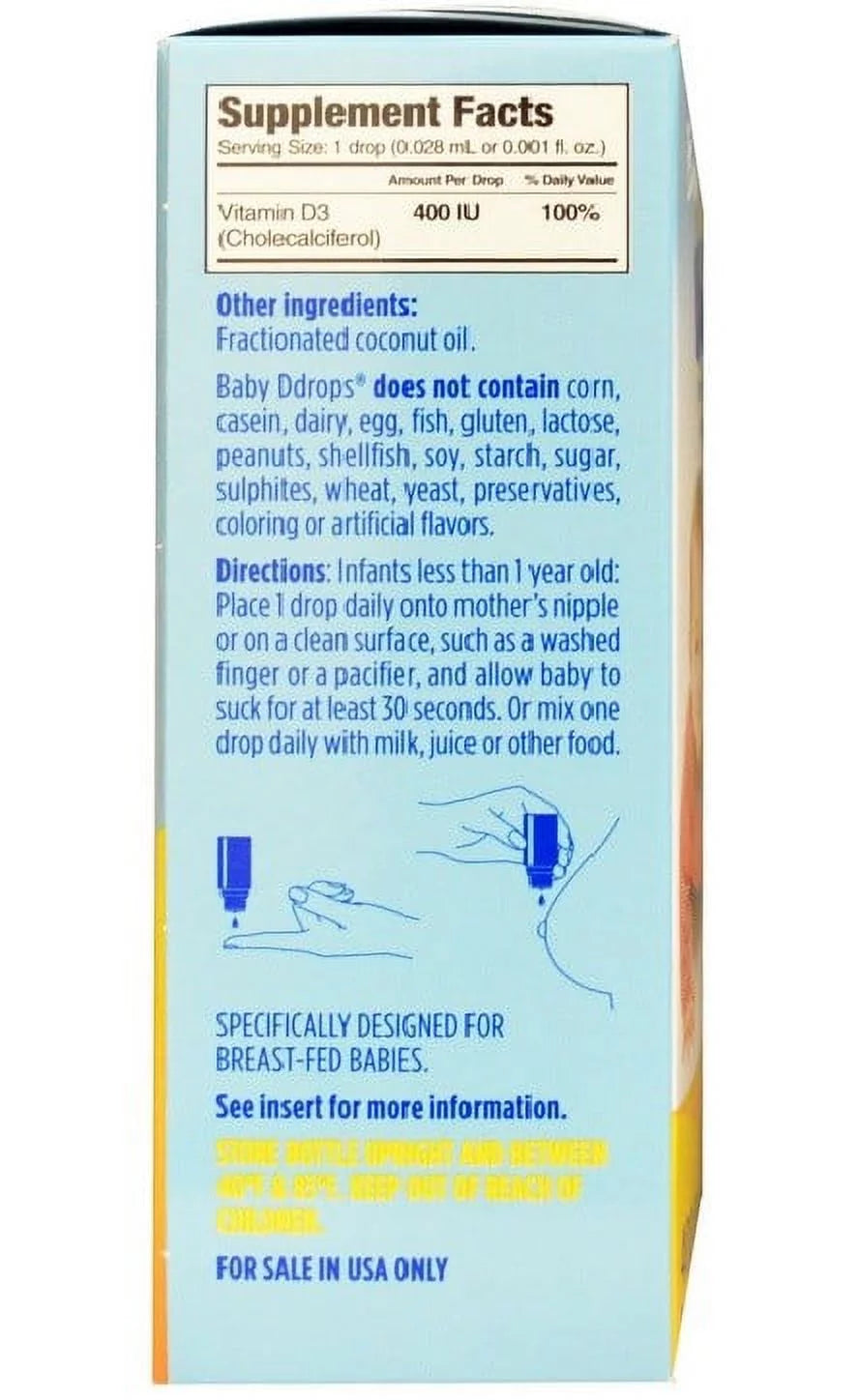 Liquid Vitamin D3 400 IU/Drop, 90 Drops-3 Pack V4074