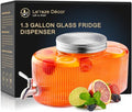 Glass Drink Dispenser, 5L 1.32 Gallon Stainless Steel Spigot Y4711