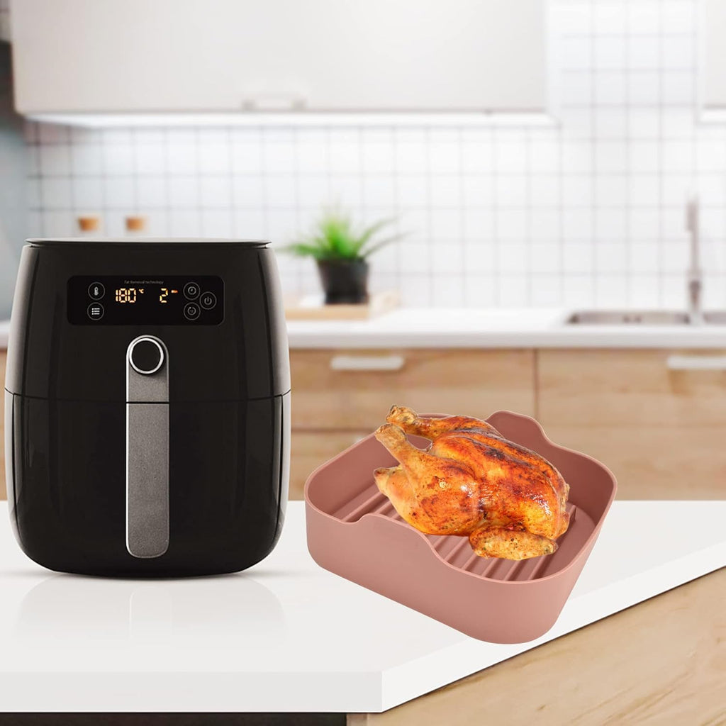 8 Inch Square Non-Stick Food-Grade Reusable Silicone Air Fryer Liners G797