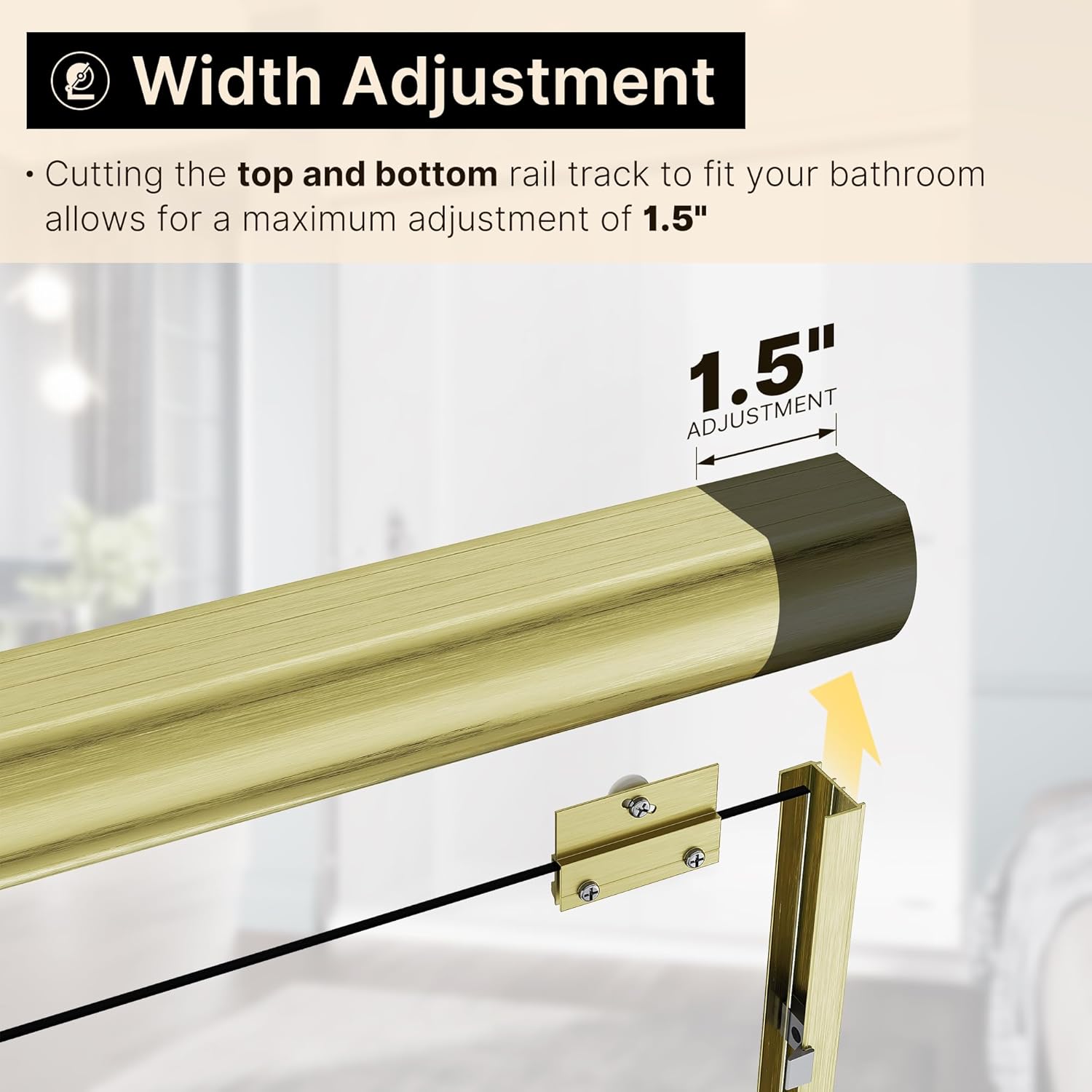 60 in. W x 72 in. H Double Sliding Semi-Frameless Shower Door, 1/4" Clear Tempered Glass, Brushed Gold Finish X95852