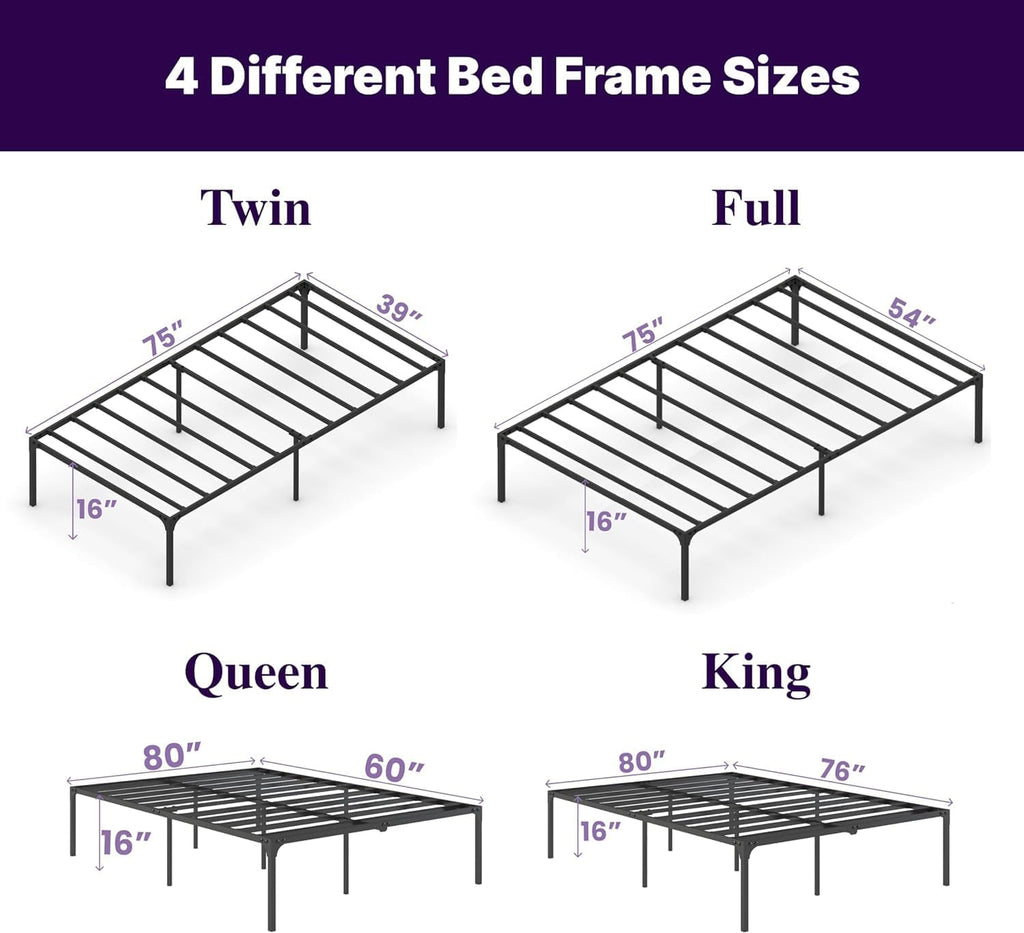 8 Inch Queen Size Bamboo Charcoal Memory Foam Mattress with Metal Platform Y54560