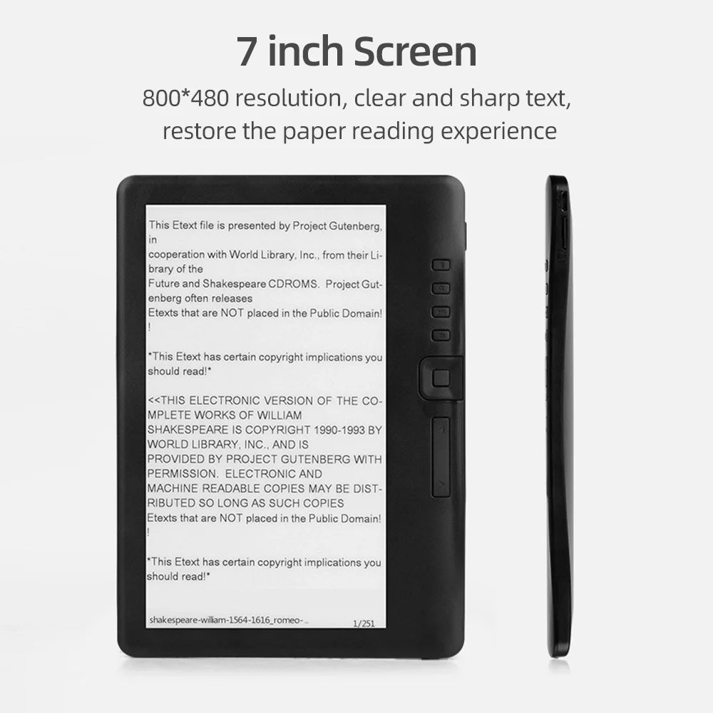7 inch Portable E-book Reader with 8GB Memory Y3676