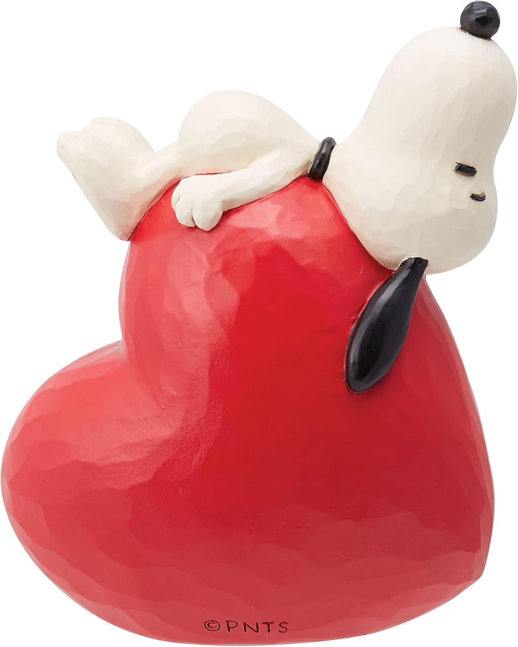 Snoopy Laying on Heart Figurine, 5.25 Inch, Multicolor E153268