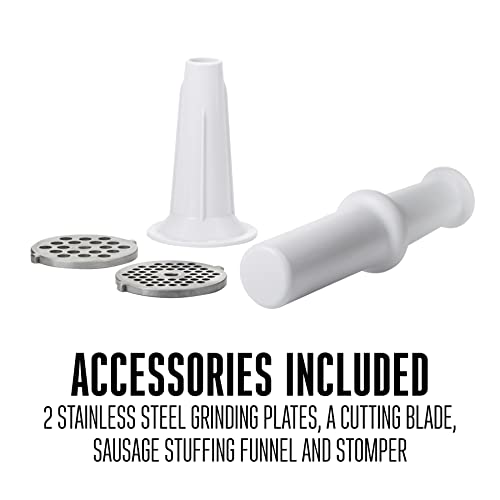 Electric Meat Grinder & Sausage Stuffer, 750 Watt, Stainless Steel Grinding Plates, Die-Cast Aluminum K405023