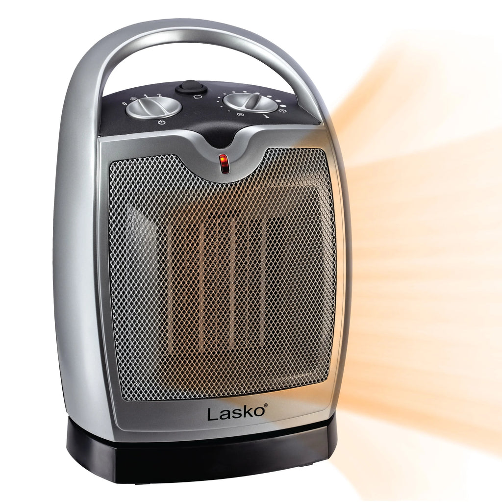 12" 1500W Oscillating Ceramic Tabletop Space Heater, Gray X77447