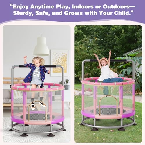 60" Round Baby Toddler Trampoline with Enclosure Net E3524