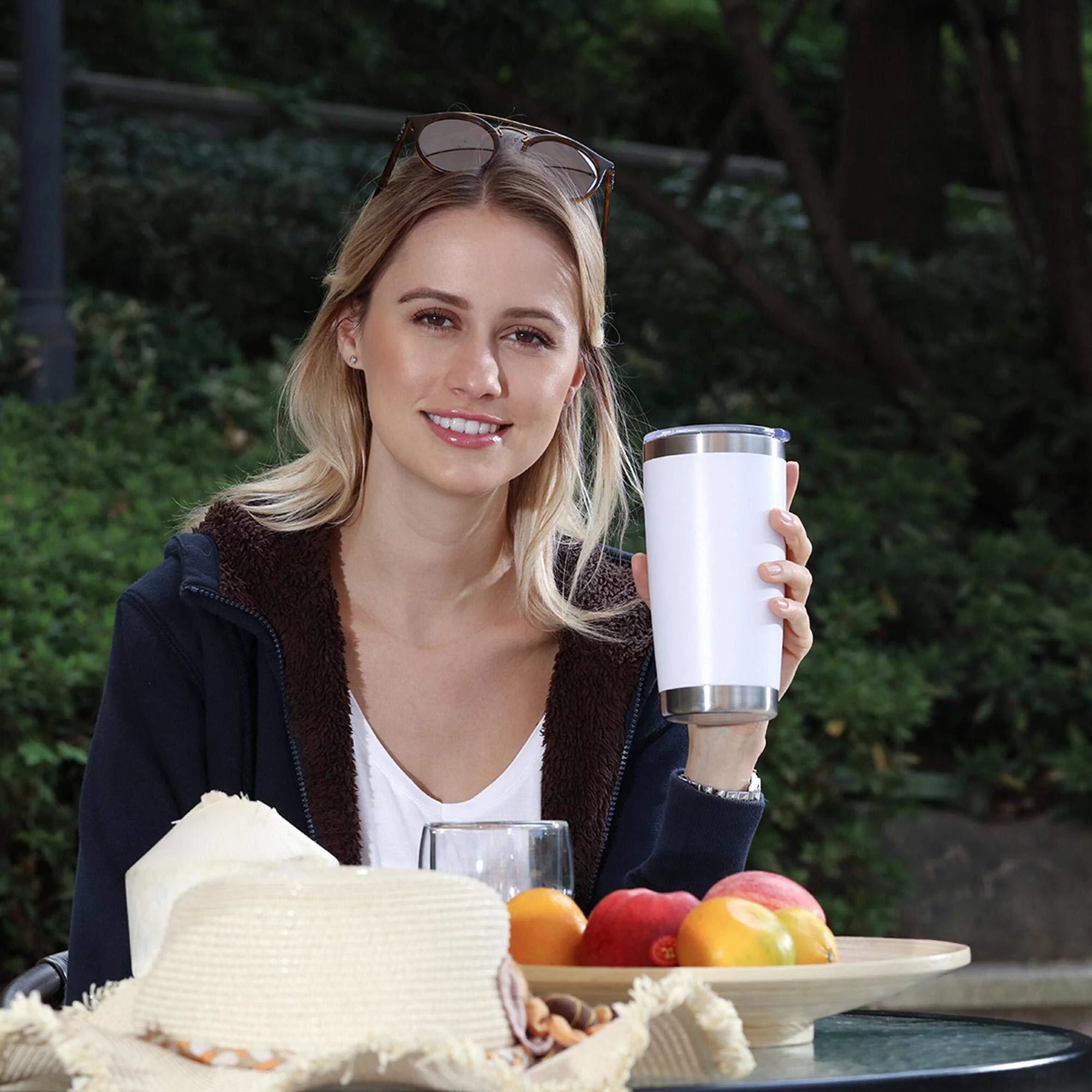 20oz Double Wall Vacuum Insulated Stainless Steel Tumbler 8 Pack with Lid and Straw L975