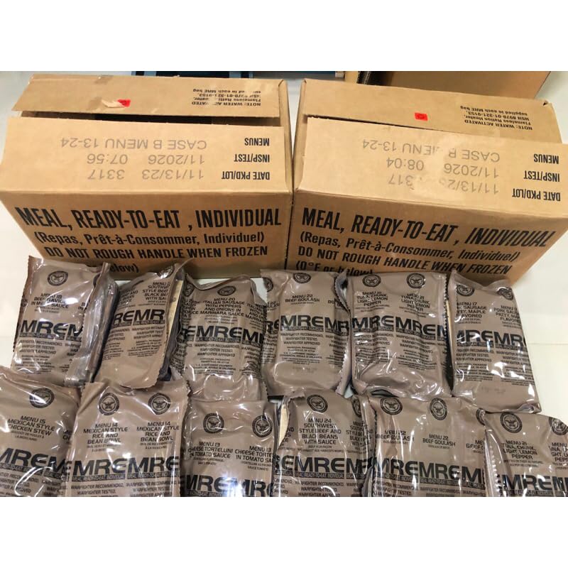 24 full food packs Military meals ready to eat with heater O257