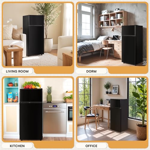 4.5 Cu.ft Mini Fridge with Freezer, 2 Doors, Adjustable Shelves S835763