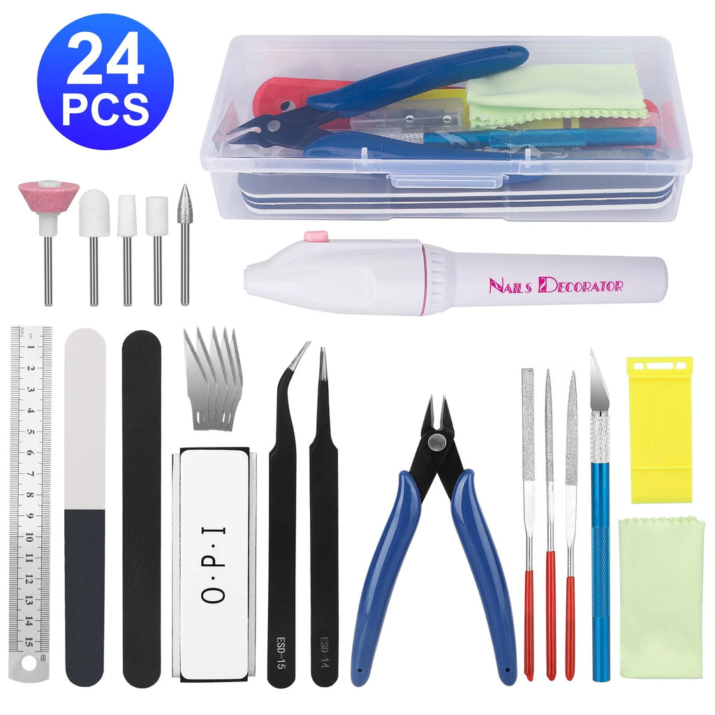 24 Pcs Plastic Model Building Tools Kit J16284