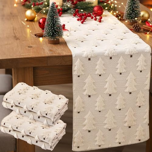 2 Pcs Beige Plush Faux Fur Table Runner 13x72 Inch J7066