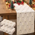 2 Pcs Beige Plush Faux Fur Table Runner 13x72 Inch J7066