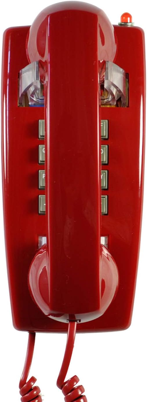 Red Analog Corded Wall Mounted Phone Pack of 2 K5388