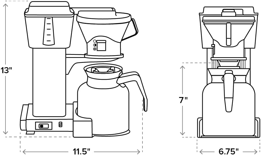 32 oz Polished Silver Coffee Brewer Y4004