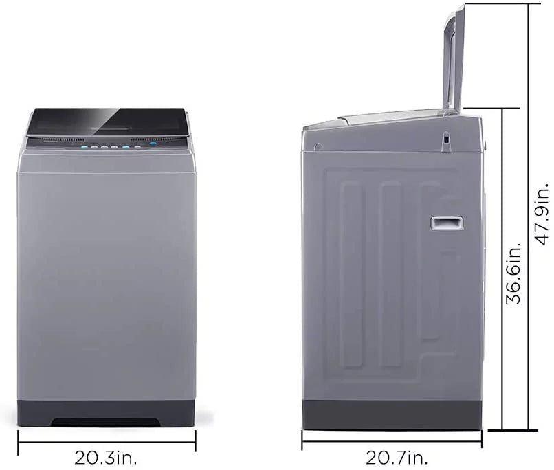 1.6 Cu.ft Portable Washing Machine, 11lbs Capacity Fully Automatic Compact Washer with Wheels, Magnetic Gray M1716