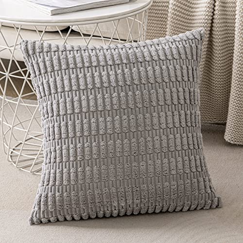 Pack of 2 Blue Corduroy Decorative Throw Pillow Covers 12x20 Inch J633126
