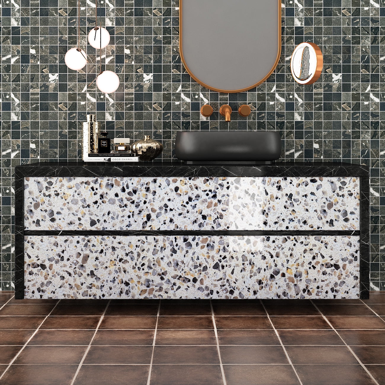 Gray Terrazzo Peel and Stick Contact Paper 36"x160" U934