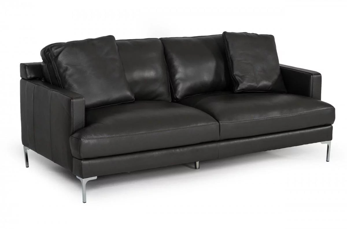 Dark Grey Leather Sofa F69212